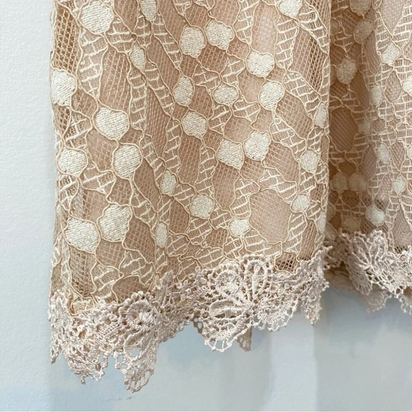 JOA Lace Midi Dress Neutral Beige Size M – Formal Wedding Guest Cocktail NEW - Picture 3 of 17